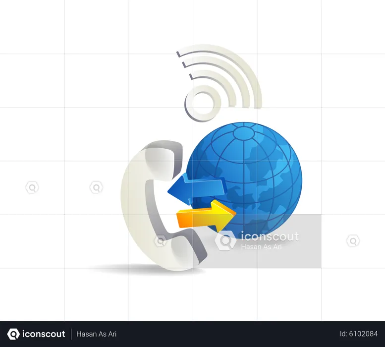 Telephone communication  Illustration