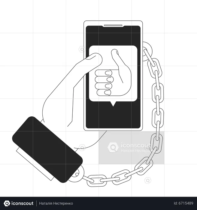 Telephone dependence  Illustration