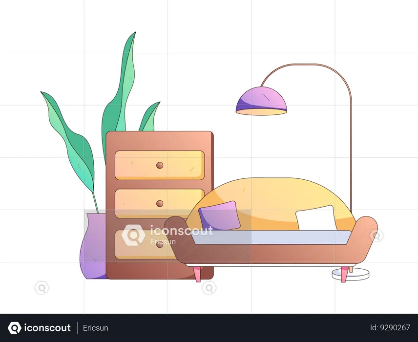 Teleworking by employee  Illustration