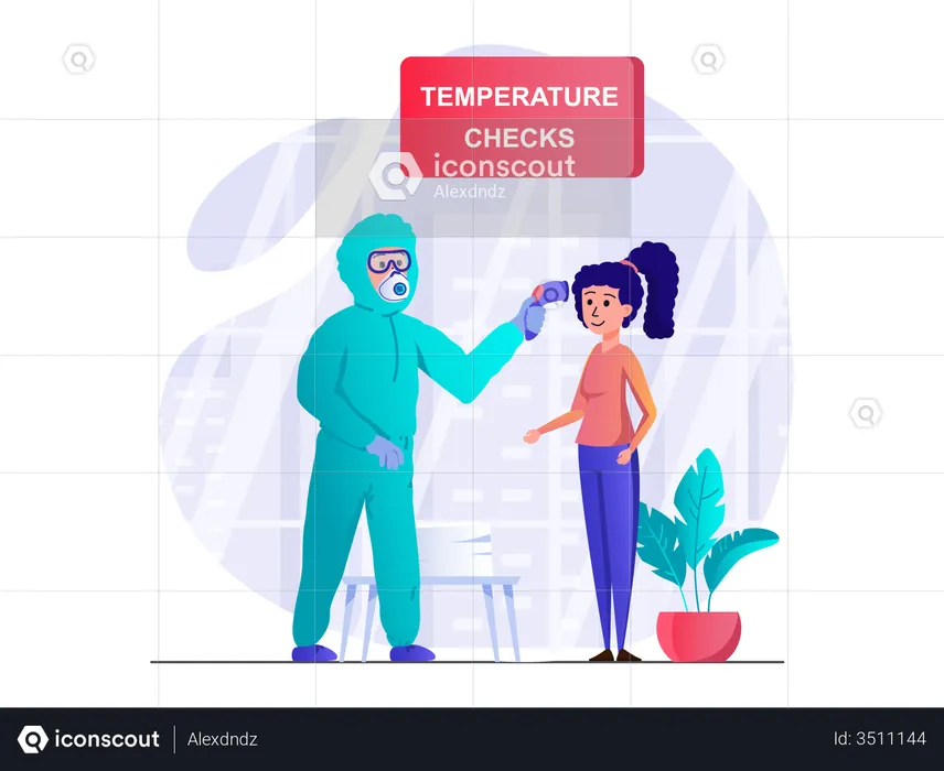 Temperature checking  Illustration