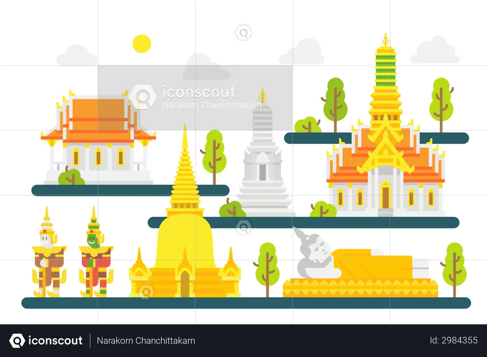 Templo tailandés  Ilustración