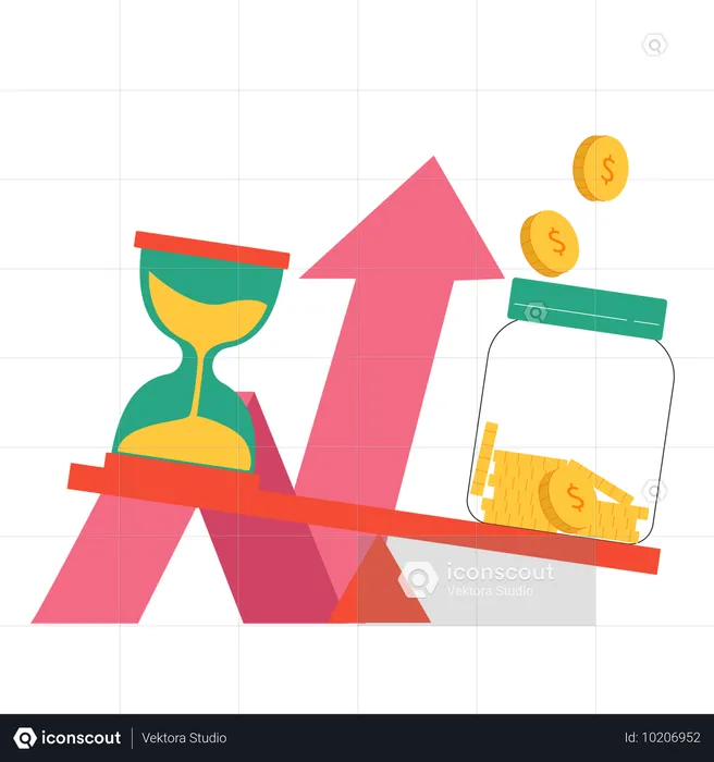 Croissance du temps et de l'investissement  Illustration