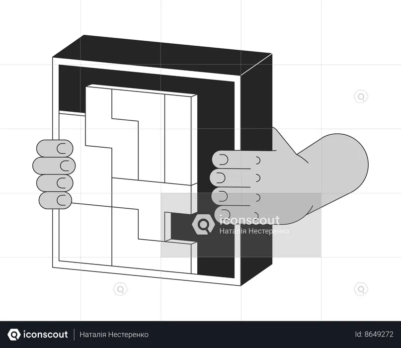 Tenir le cube des tétrominos  Illustration