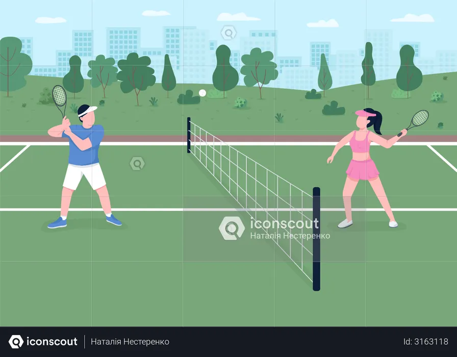 Tennis game  Illustration