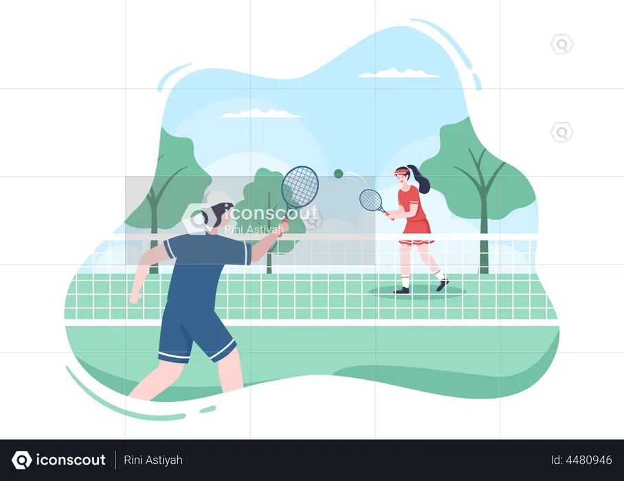 Tennis match  Illustration