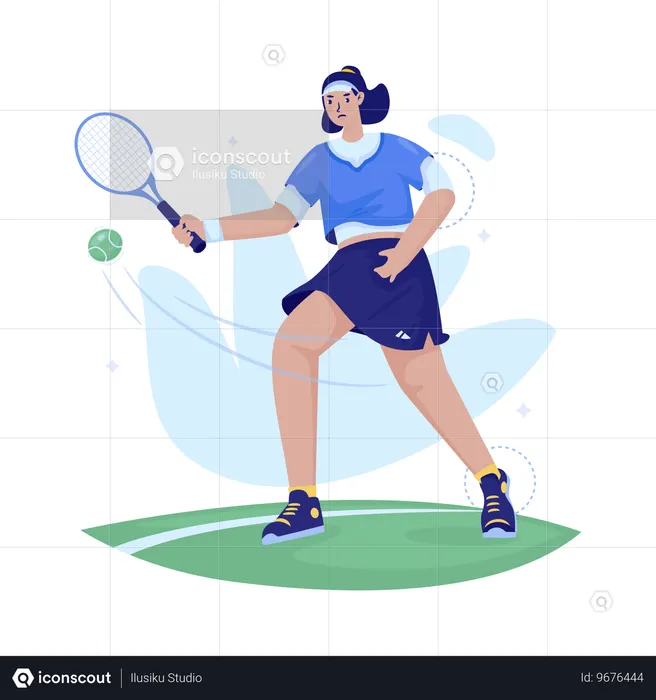 Tennis player playing tennis  Illustration