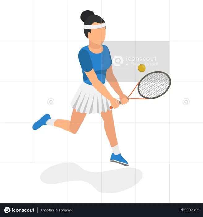 Tennis player with racket  Illustration