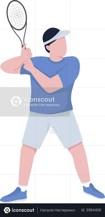 Tennisspieler mit Schläger  Illustration