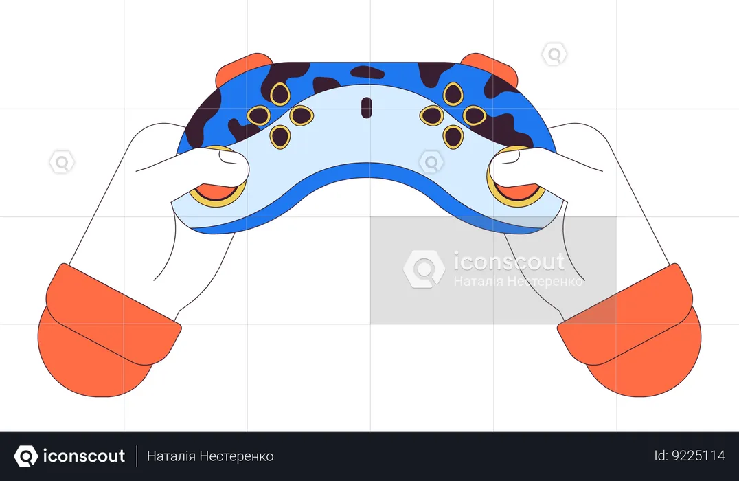 Tenir la manette de jeu  Illustration