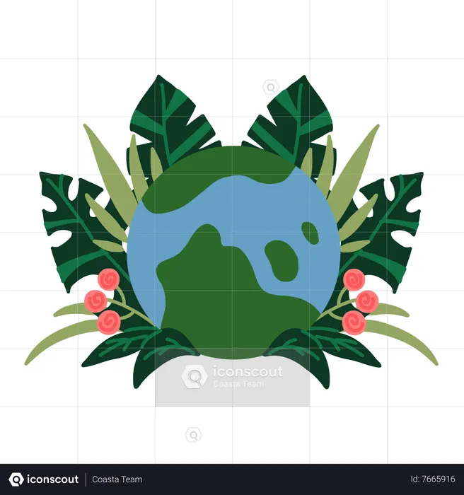 Terra e plantas  Ilustração