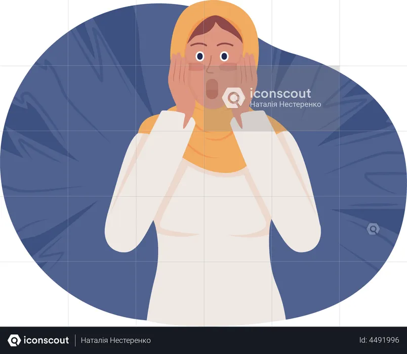 Terrified woman  Illustration