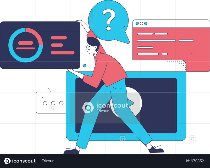Tester performs code testing on application  Illustration