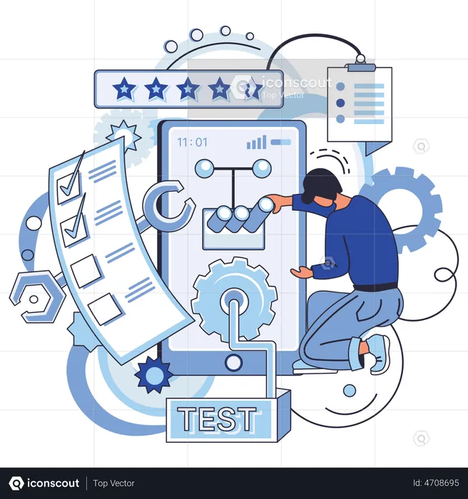 Testing applications side by side  Illustration