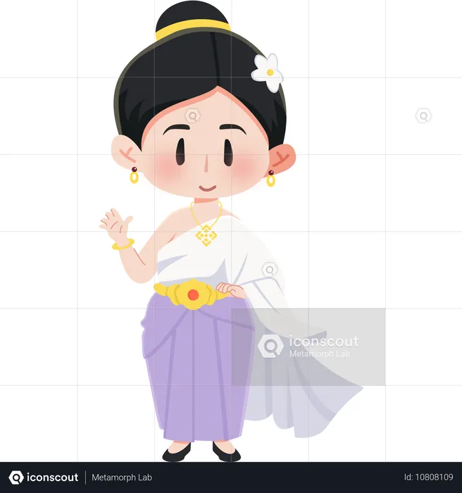 Thailand Chut Thailändisches Mädchen  Illustration