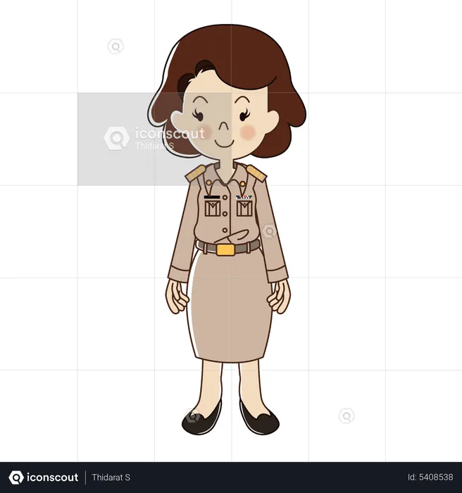 Thai Female government officer  Illustration