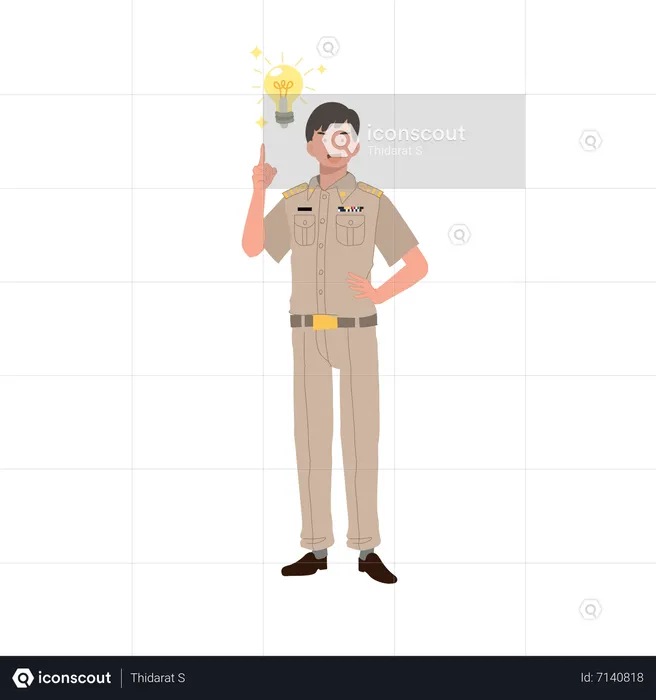 Thai government officer got new idea  Illustration