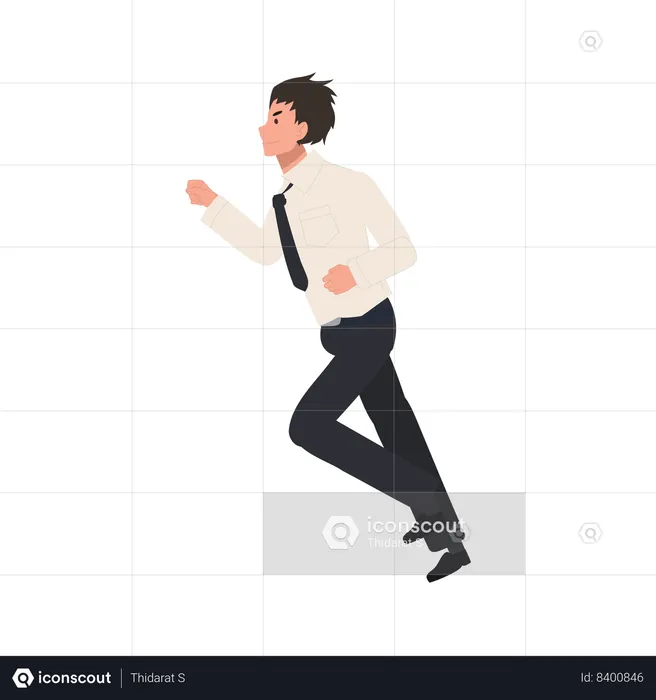 Thai university student in uniform running for Hurrying to Class  Illustration