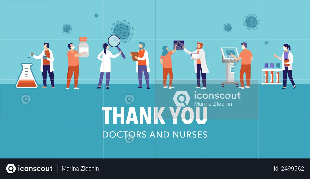 Thank you doctor and nurse  Illustration