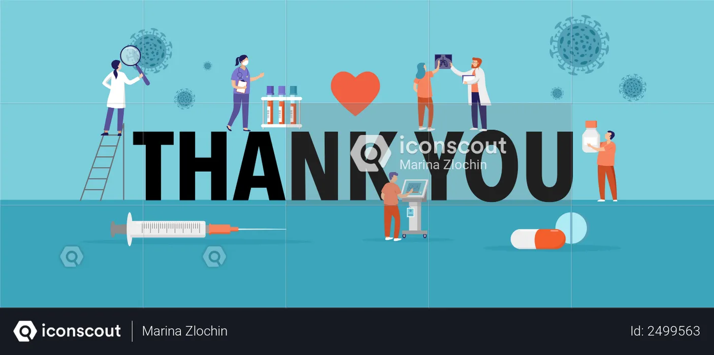 Thank you doctor and nurse  Illustration