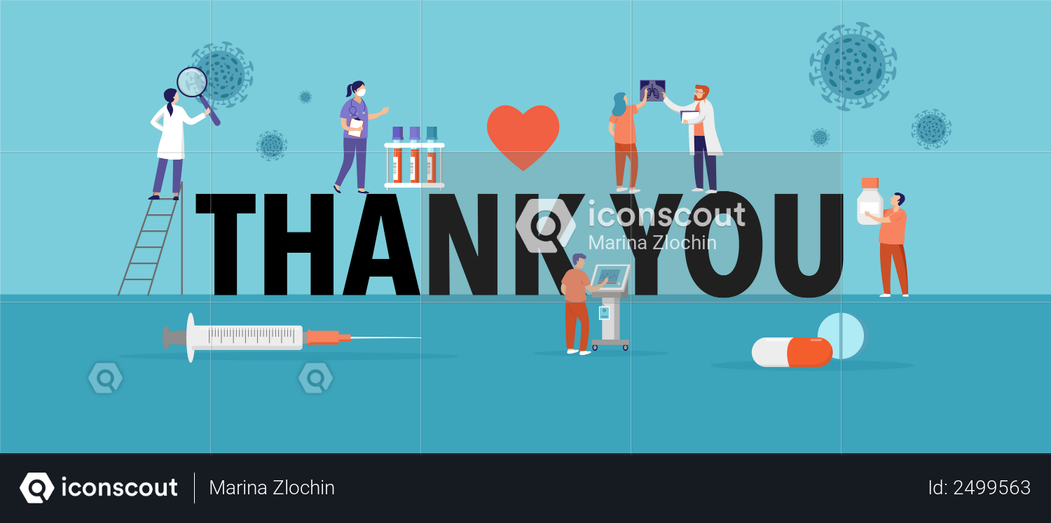 Best Premium Thank you doctor and nurse Illustration download in PNG