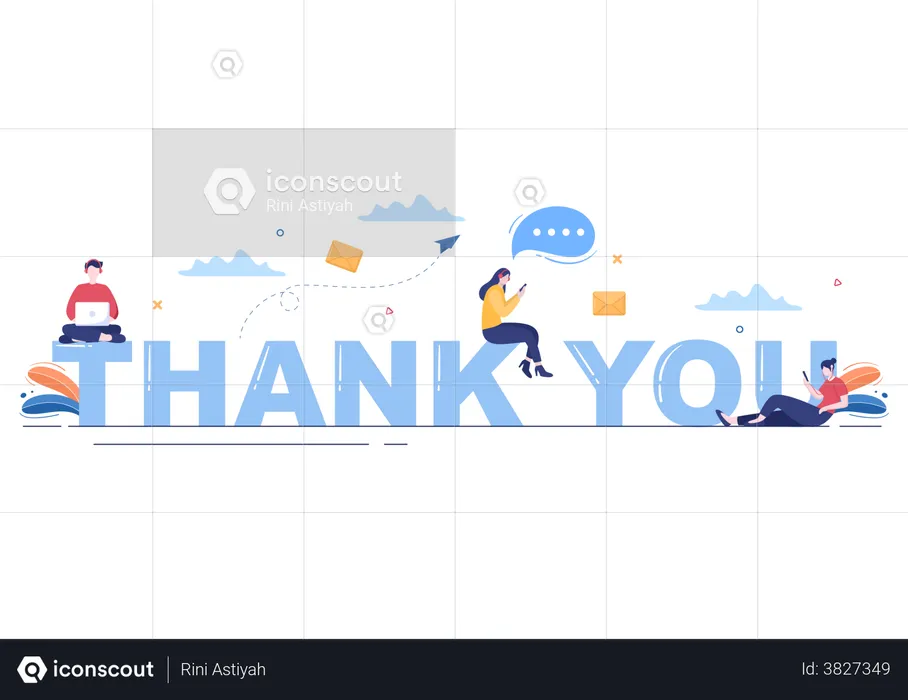 Thank You Mail Greeting  Illustration