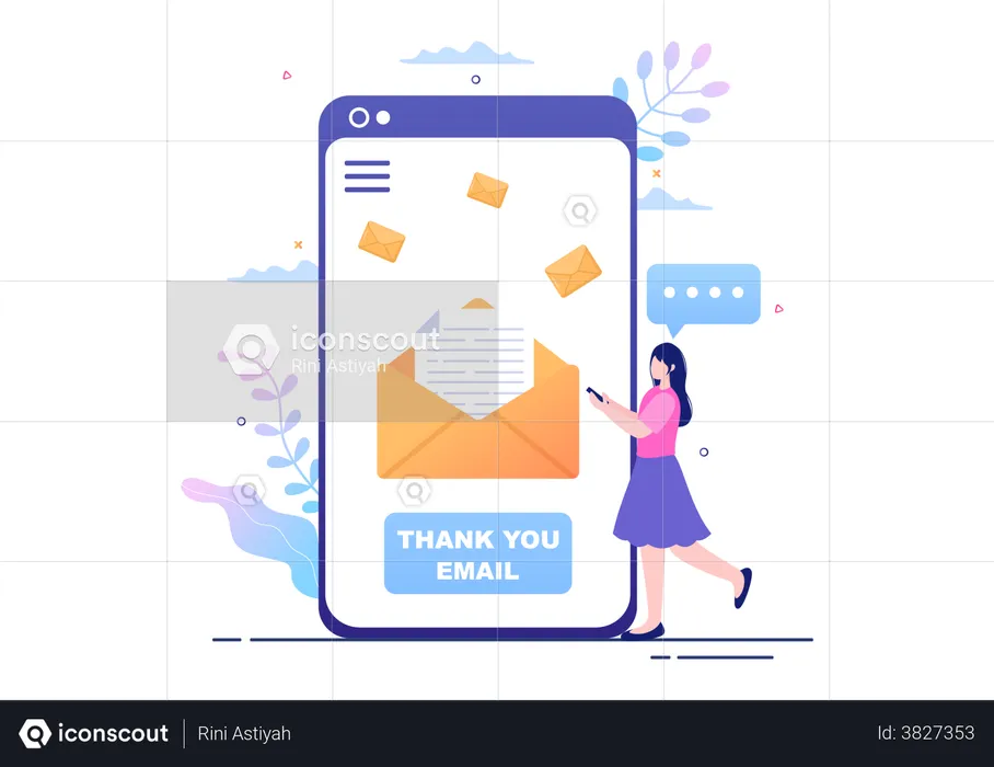 Thank you mailbox in application  Illustration