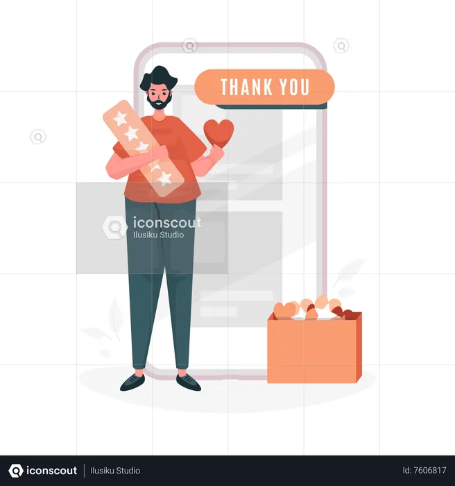 Thank you message feedback  Illustration