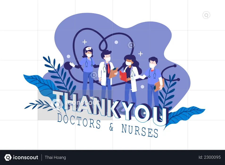 Thank You to Doctors & Nurse  Illustration