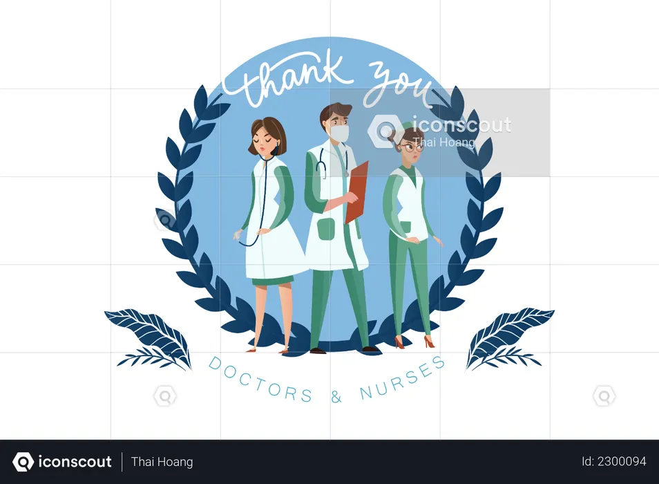 Thank you to our doctors and nurses  Illustration