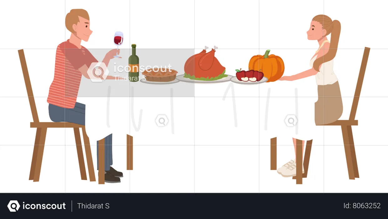 Thanksgiving Celebration  Illustration