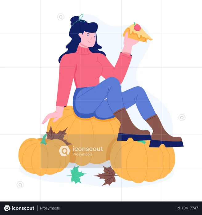 Thanksgiving Celebration with pumpkin  Illustration