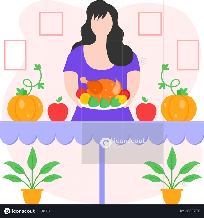 Thanksgiving Dinner  Illustration