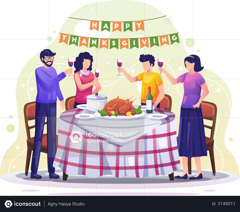 Thanksgiving dinner  Illustration