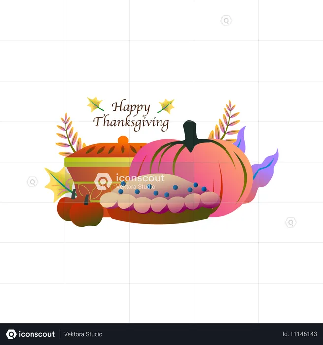 Thanksgiving feast  Illustration