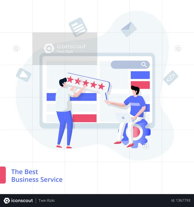 The Best Business Service  Illustration