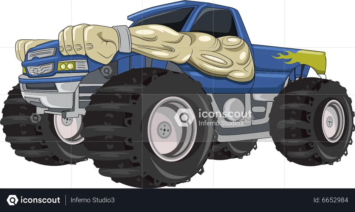 The big monster truck car  Illustration