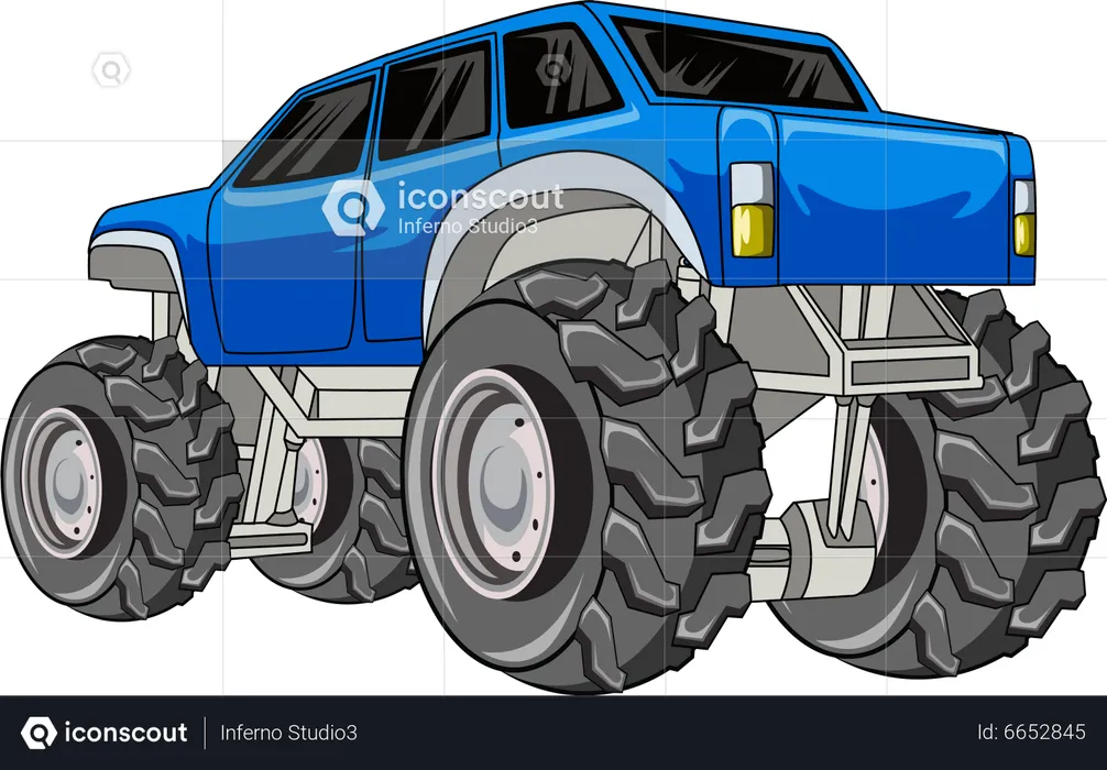 The blue monster truck  Illustration
