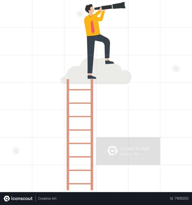 The businessman is looking for new business opportunities  Illustration