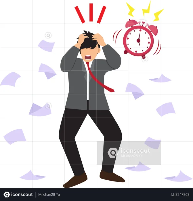 The businessman was unable to complete the documents in time to send to the customer  Illustration