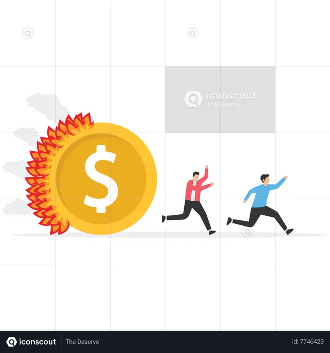 The coin burning follow business person  Illustration