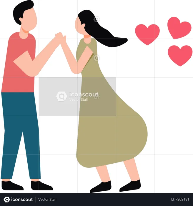 The couple is having a romance  Illustration