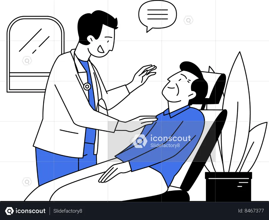The Doctor Is Checking Health  Illustration