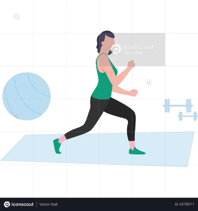 The girl is exercising  Illustration