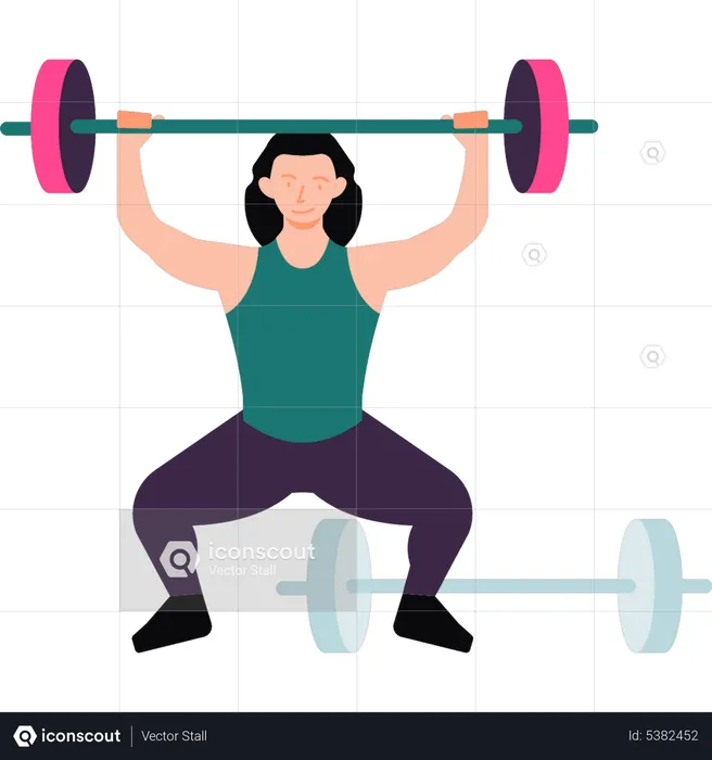 The girl is lifting weights  Illustration