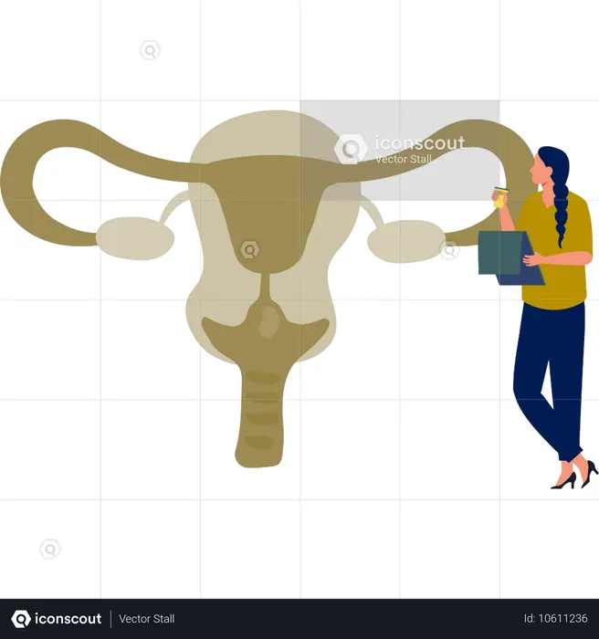 The girl is pointing STI treatment  Illustration