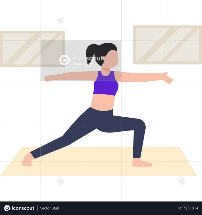 The girl is stretching her body  Illustration