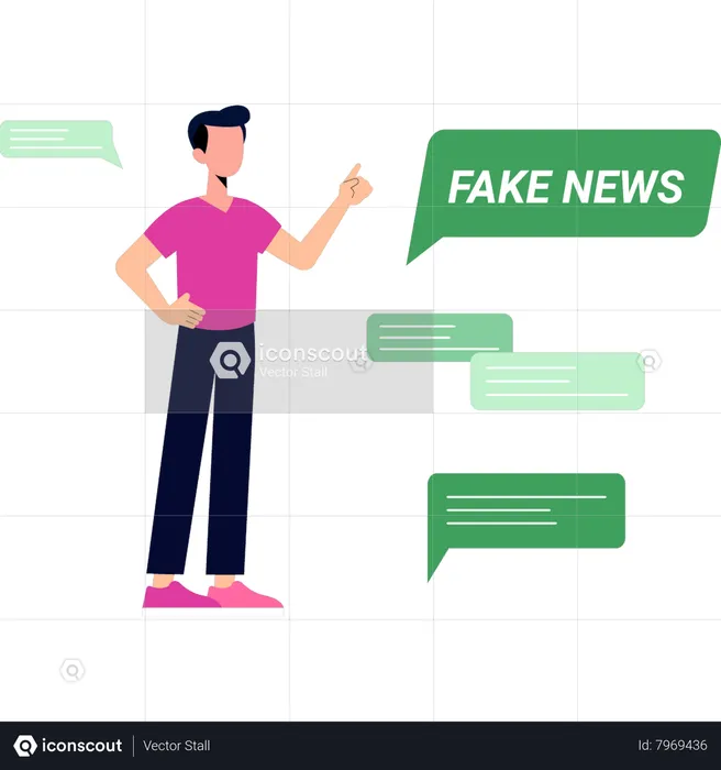 The guy is talking about fake news  Illustration