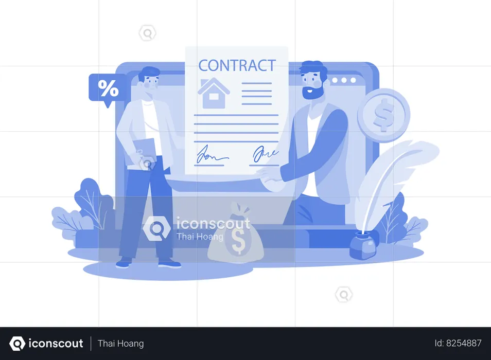 The Man Made The Rental Agreement Online  Illustration
