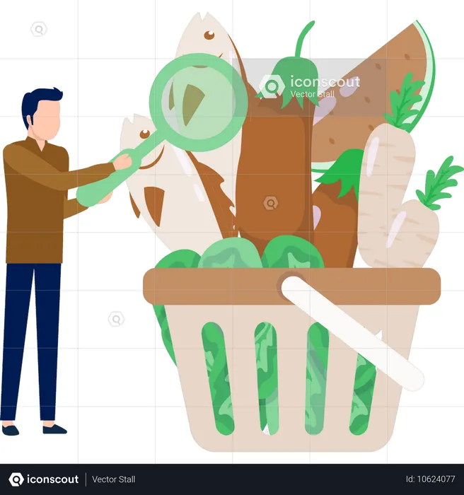 The man searching vegetable  Illustration