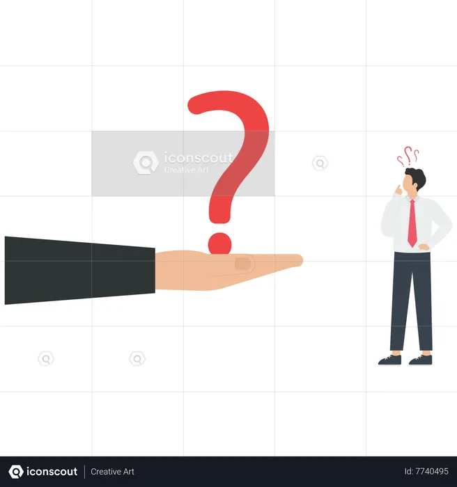 Best The manager gives a question mark to a businessman Illustration ...